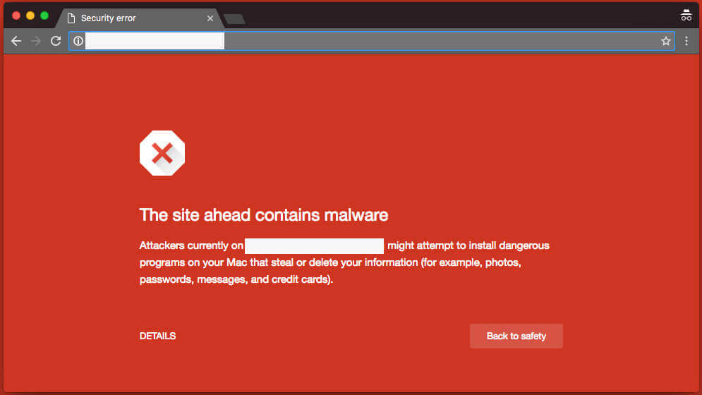 Google Blocking a page with malware threat