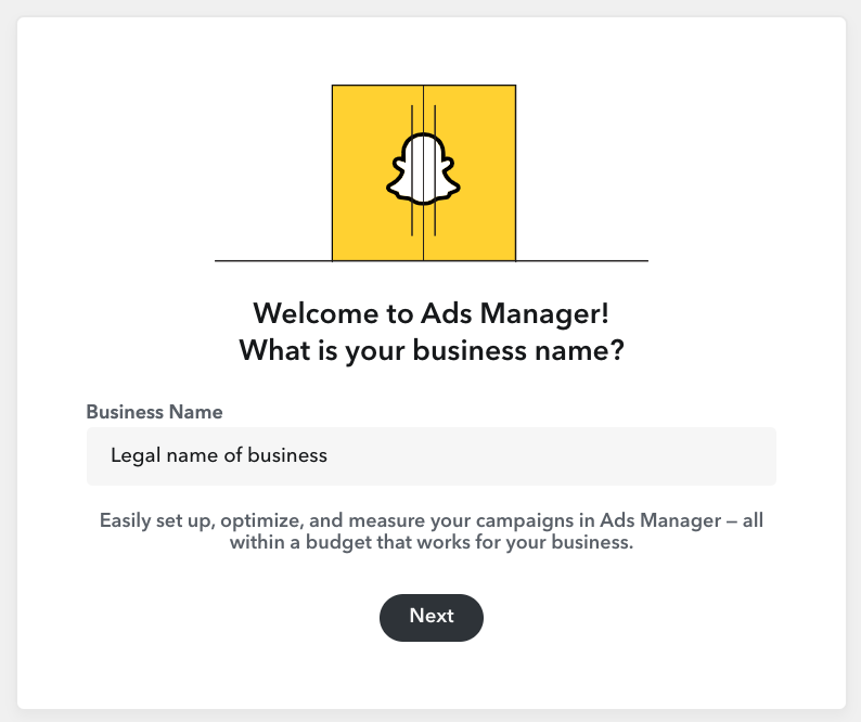 snapchatg business account